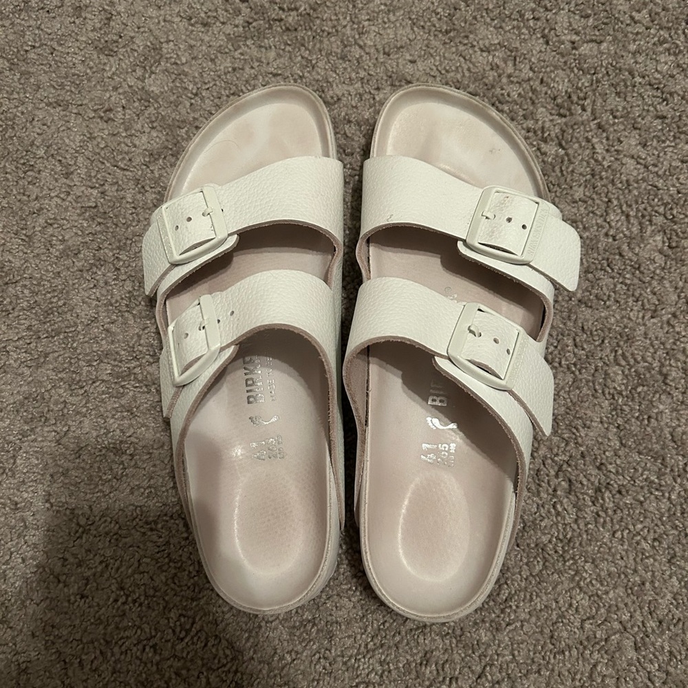 White Birkenstocks- Arizona Eva Sandal